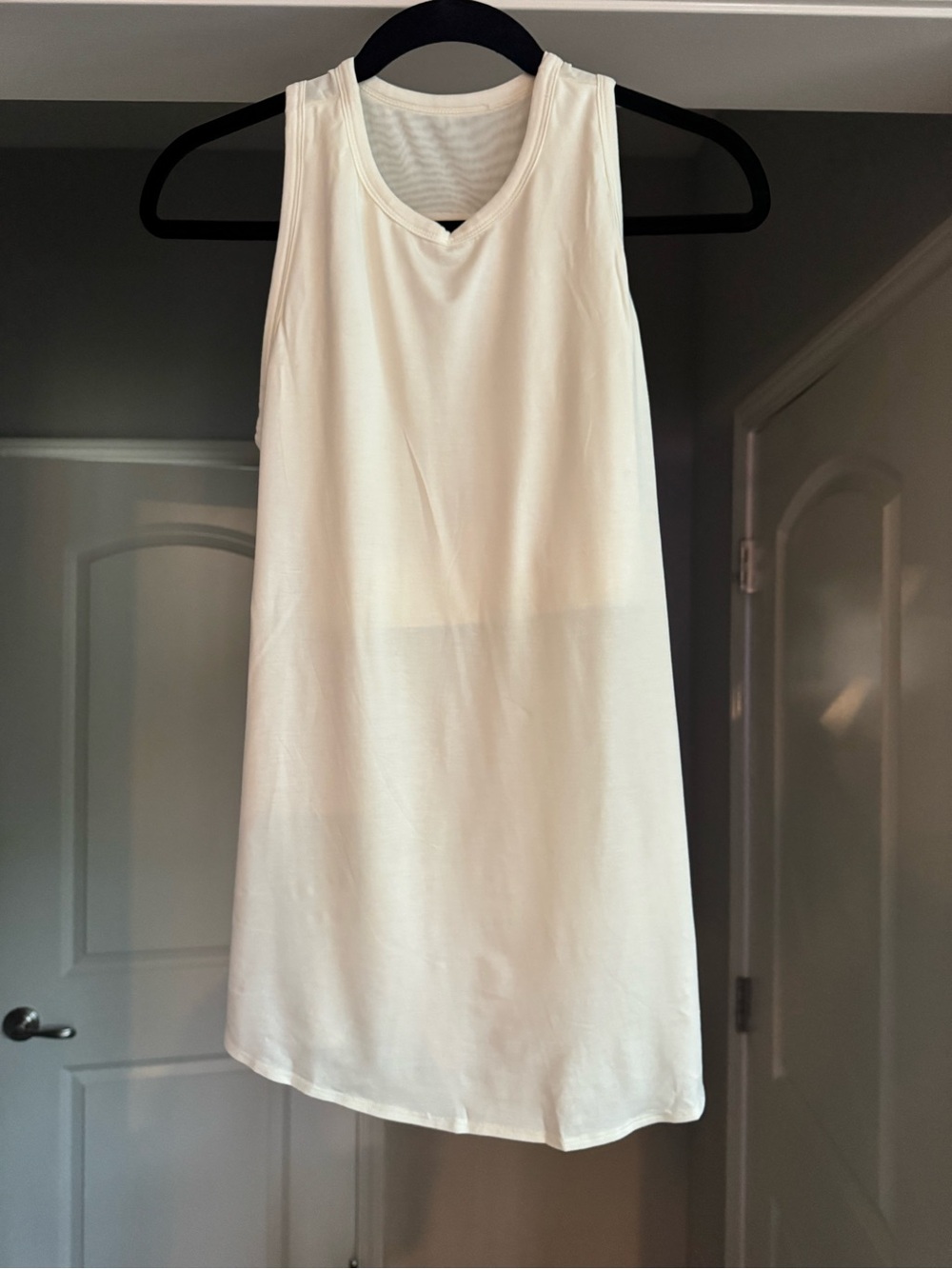 SheBird Athletic Tank Dress M Ivory Modal Built In Bra Tennis Pickleball Golf